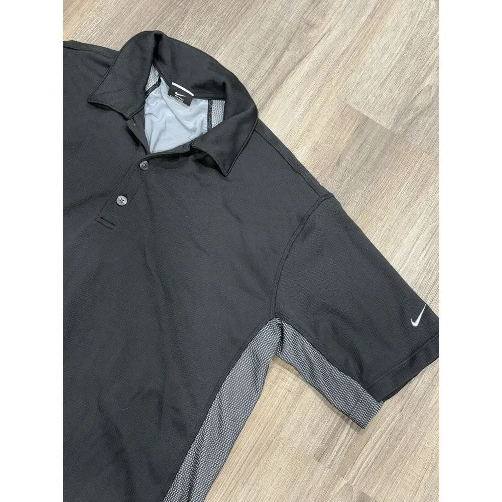 Nike Performance Fit Dri Short Sleeve Size XL Polo Shear Strip On‎ Back